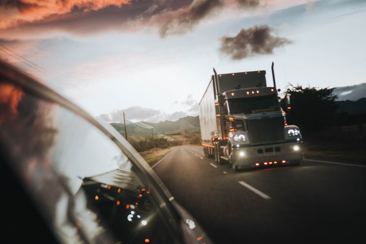 A truck on the road.