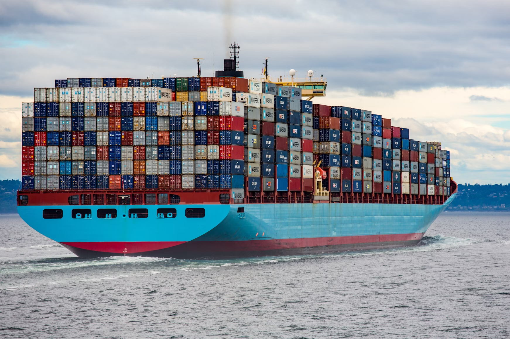 A ship with containers.